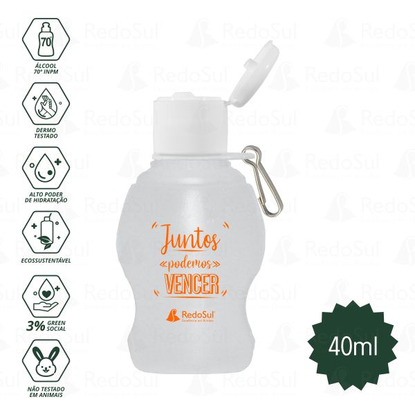 Alcool Gel Personalizado com Mosquete 40 ml