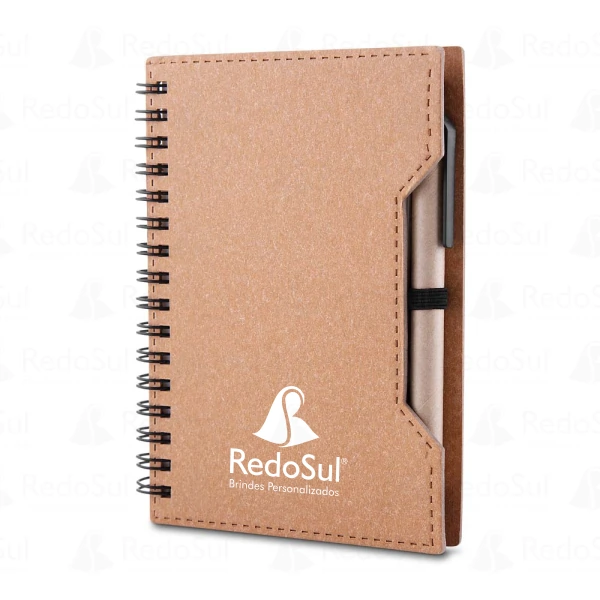 Caderno personalizado em Papelão reciclado com caneta
