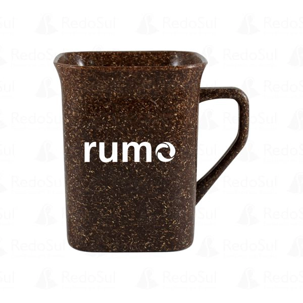 Caneca Personalizada quadrada em Fibra de Coco 250 ml