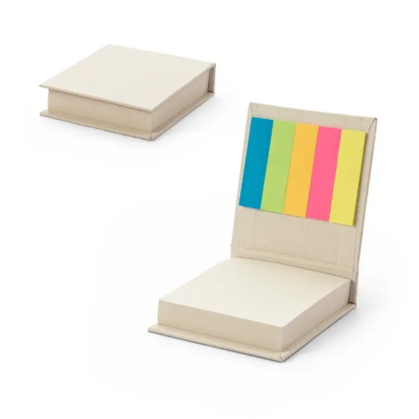 RD 93664-Conjunto personalizado 2 em 1 para escritório, em papel reciclado, com 5 blocos adesivados